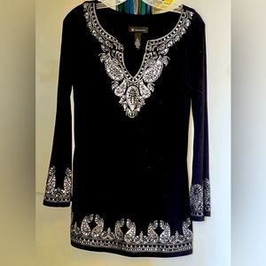 INC black sequined tunic top